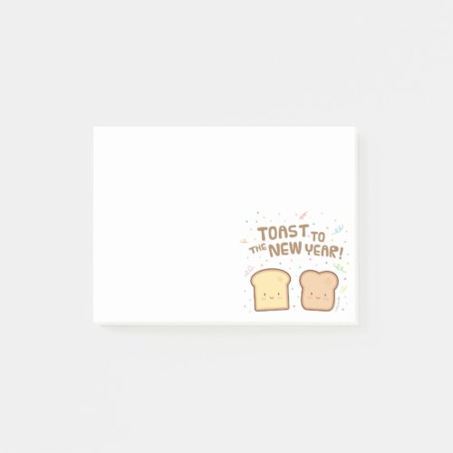 Cute Toast to the New Year Pun Humor Confetti Post_it Notes