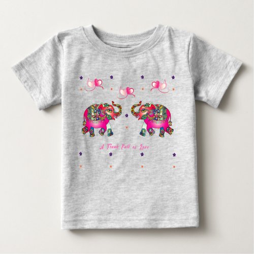 Cute Toddler Artsy Elephant Baby T_Shirt