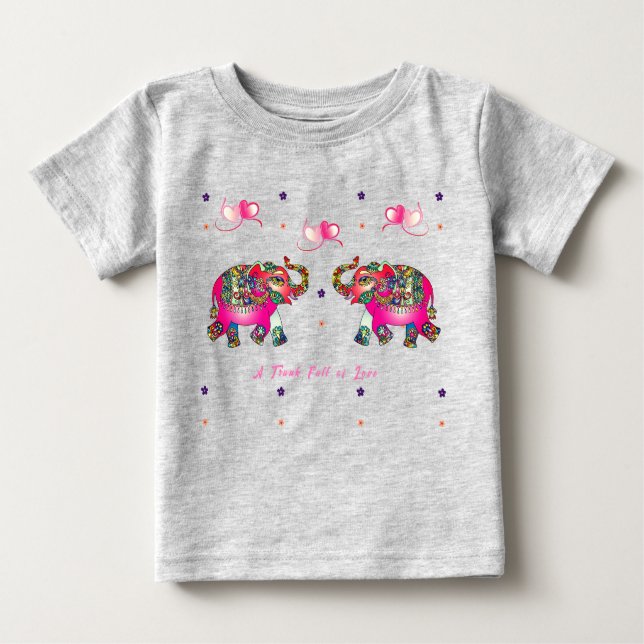 Cute Toddler Artsy Elephant Baby T-Shirt (Front)