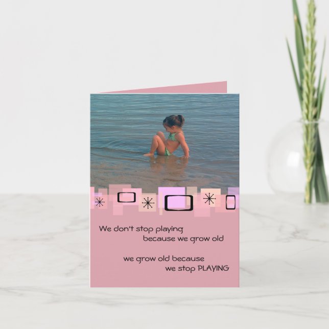 Cute Toddler At The Beach Birthday Greeting Card (Front)