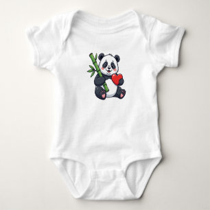 Cute Toddler Panda Design – Adorable Panda Illustr Baby Bodysuit