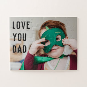 Cute Toddler Photo Featuring Kid’s Name For Dad Jigsaw Puzzle