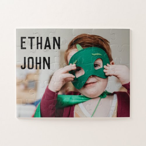 Cute Toddler Photo Featuring Kids Name Jigsaw Puzzle
