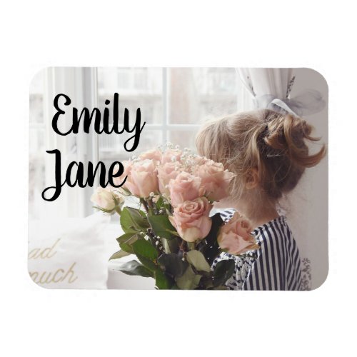 Cute Toddler Photo Featuring Kids Name Magnet