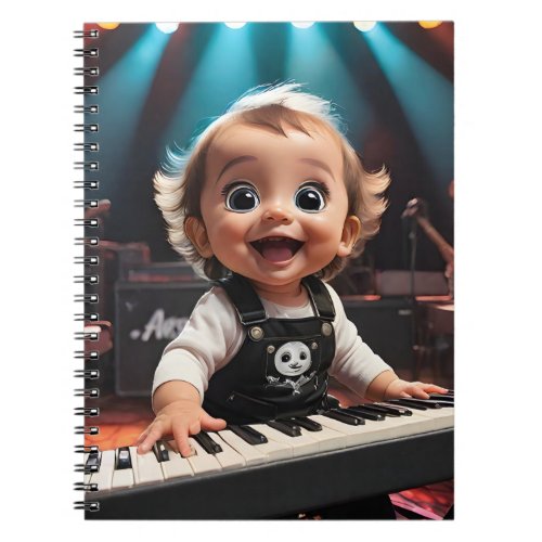 Cute Toddler Playing the Keyboards Live on Stage  Notebook