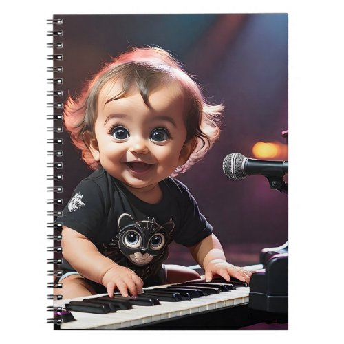 Cute Toddler Playing the Keyboards Live on Stage  Notebook