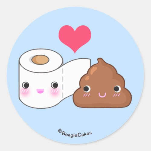 Cute Toilet  Poop BFF Sticker