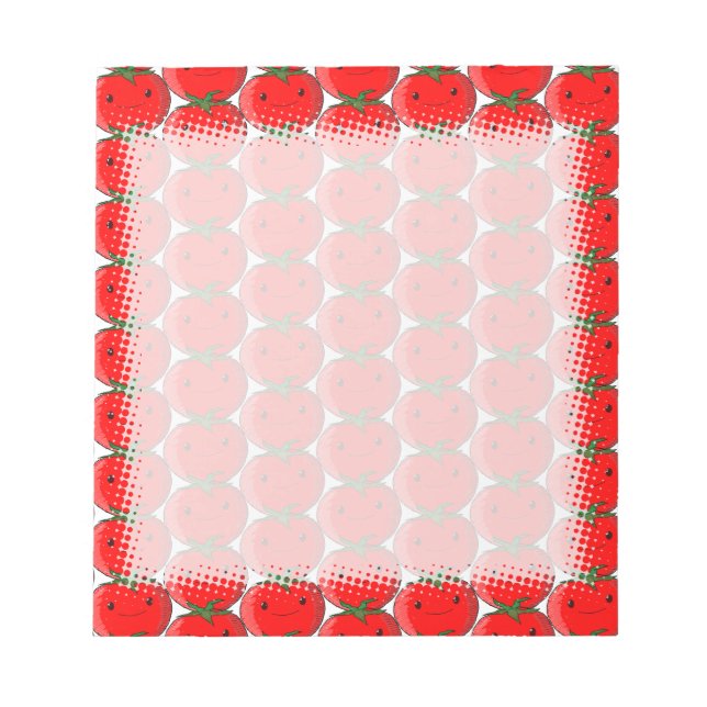 Cute Tomato Background Pattern Notepad (Front)