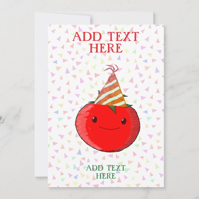 Cute Tomato Birthday Invitation (Front)