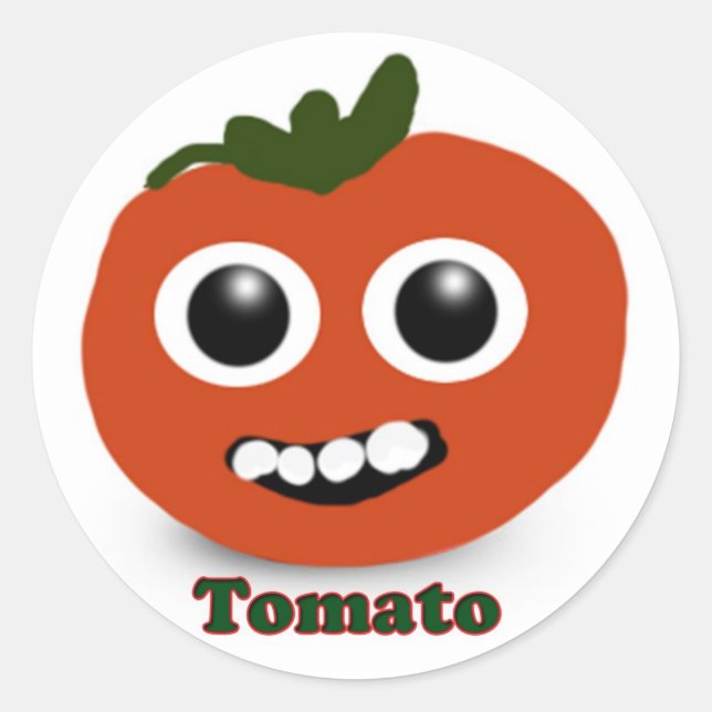 Cute tomato classic round sticker (Front)