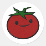 Cute Tomato Embroidery Print Classic Round Sticker