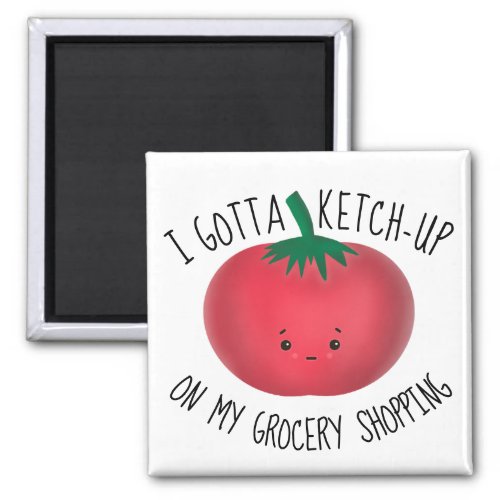 Cute Tomato Ketchup Grocery Shopping Magnet