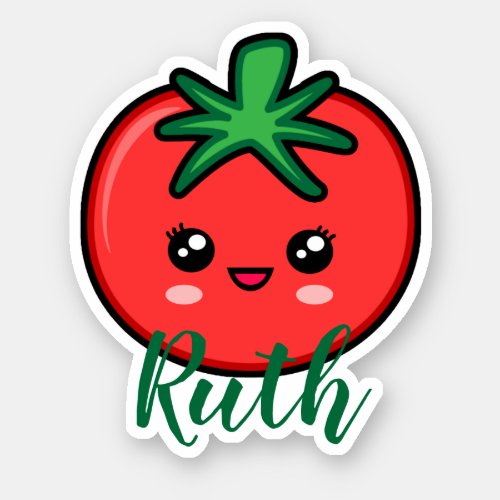 cute tomato name sticker