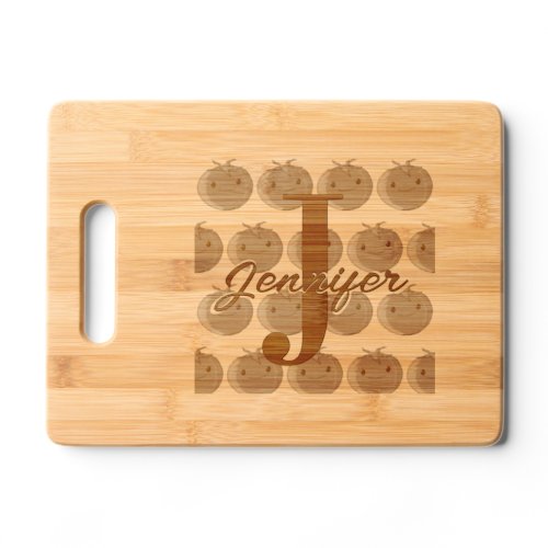 Cute Tomato Pattern Personalized Cutting Board
