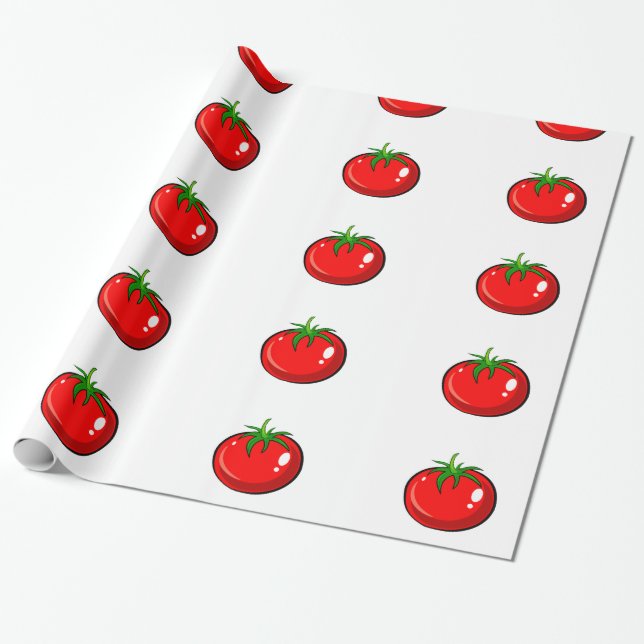 Cute tomato pattern wrapping paper (Unrolled)