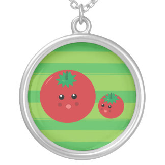 Cute Tomato Silver Plated Necklace