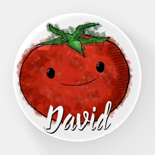 Cute Tomato Watercolor Custom Name Paperweight