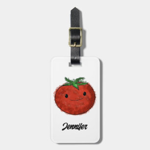 Cute Tomato Watercolor Luggage Tag