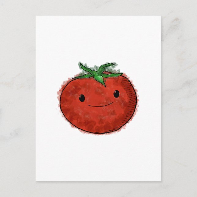 Cute Tomato Watercolor Postcard (Front)