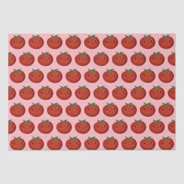 Cute Tomato Watercolor Tissue Paper (Front)