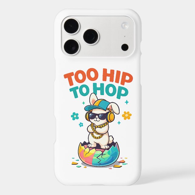Cute Too Hip to Hop Bunny Illustration iPhone Case (Back)