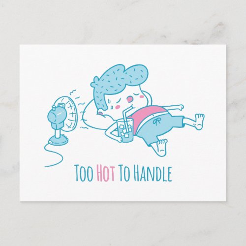 Cute Too Hot To Handle Pun Doodle Postcard