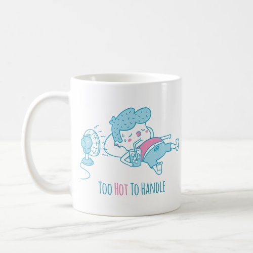 Cute Too Hot To Handle Pun Doodle Summer Mug