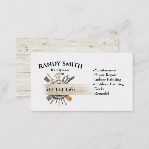 Cute Tool Handyman Maintenance Repair Business Car Business Card