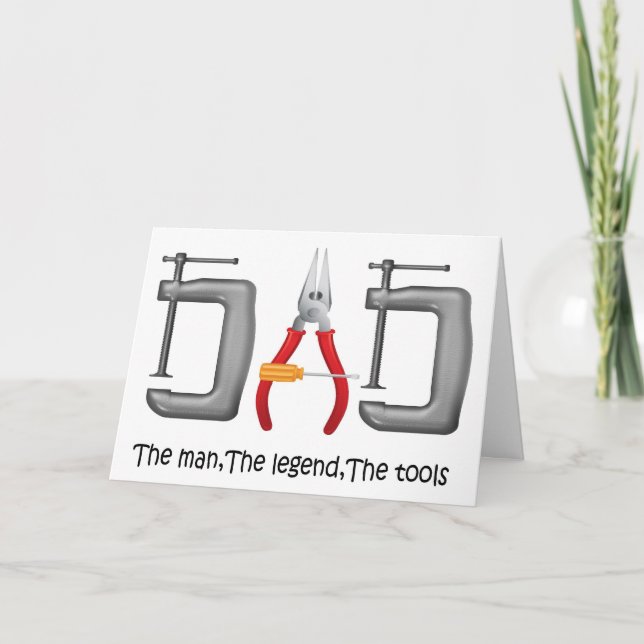 cute tool set DAD , Father's Day greetings Card (Front)