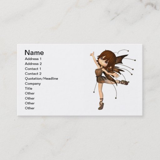 Customizable Cute Toon Autumn Fairy Business Cards