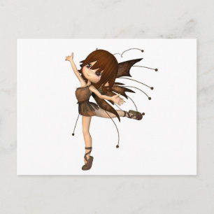 Cute Toon Autumn Fairy Postcard