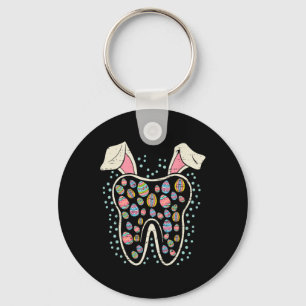 Cute Tooth Bunny Easter Funny Teeth Dentist Dental Keychain