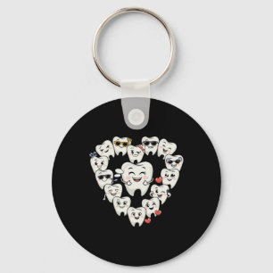 Cute Tooth Cartoon Valentine Dental Hygienist _1  Keychain