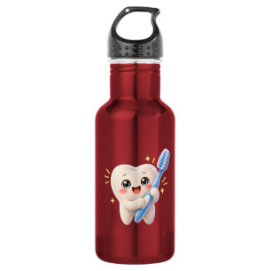 Cute Tooth Character Dental Hygienist Sport Water Stainless Steel Water Bottle