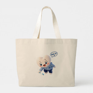Cute Tooth Character "Got It!" Dental Hygienist To Large Tote Bag
