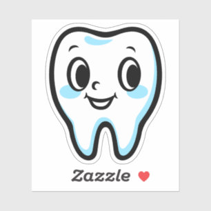 Cute tooth character sticker