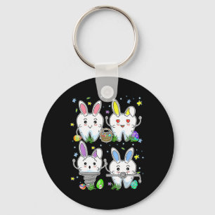 Cute Tooth Dental Squad Dental Assistant Easter Da Keychain