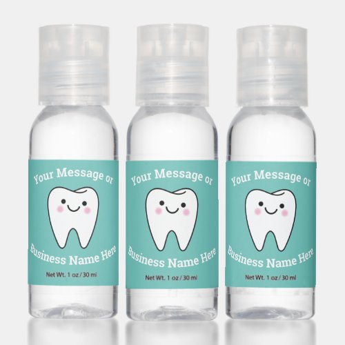 Cute Tooth Dentist Dental Kids Business Logo Name Hand Sanitizer