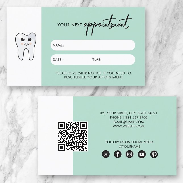 Cute Tooth Dentist Doctor Appoint Card (Cute Tooth Dentist Doctor Appoint Card)