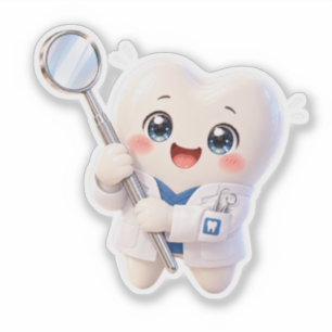 Cute Tooth Dentist Sticker Dental Gift