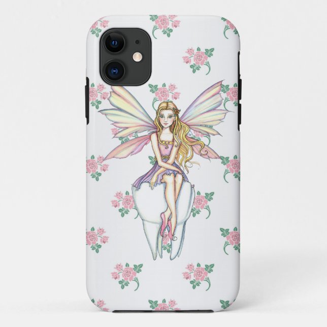 Cute Tooth Fairy and Flowers Girly iPhone 5 Case (Back)