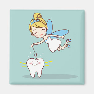 Cute Tooth Fairy Background Magnet