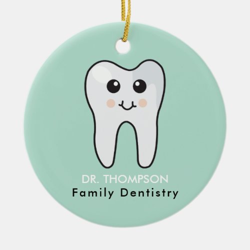 Cute Tooth Family Dentistry Ceramic Ornament