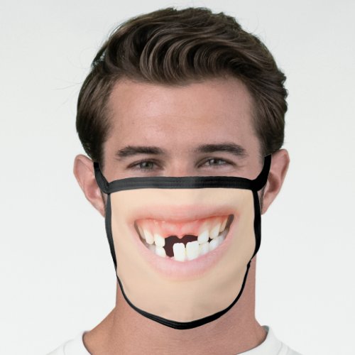 Cute Tooth Gap Child Boy Wide Smile Mouth Face Mask