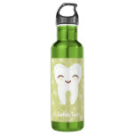 Cute Tooth - Green Custom Stainless Steel Water Bottle at Zazzle