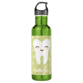 Cute Tooth - Green Custom Stainless Steel Water Bottle by creativekid at Zazzle