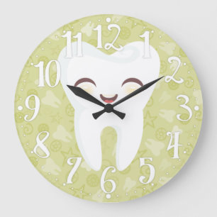 Cute Tooth - Green Wall Clock