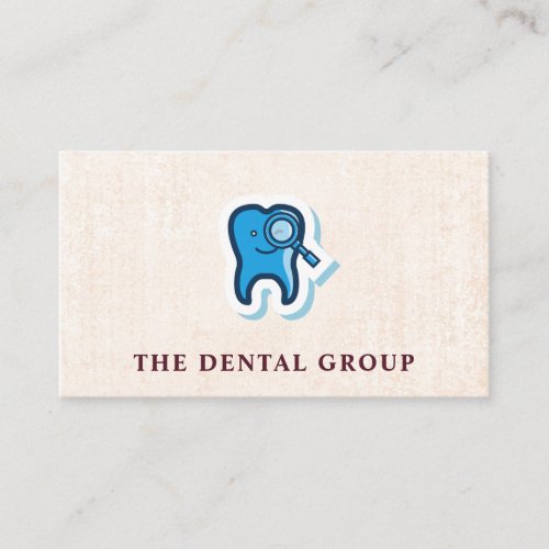 Cute Tooth Inspection Logo  Dentistry Business Card