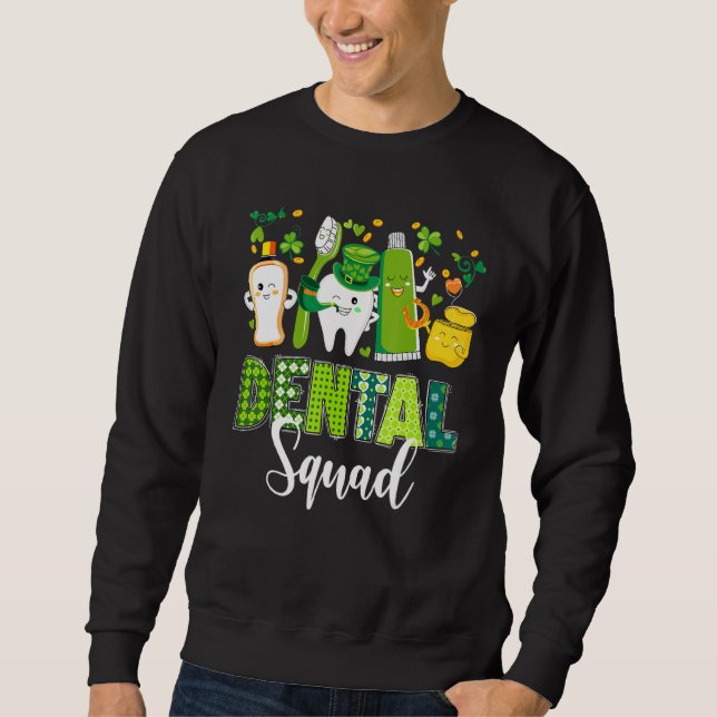Cute Tooth Leprechaun Hat Dental Squad St Patrick' Sweatshirt (Front)