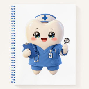 Cute Tooth Nurse Spiral Notebook   Dental Gift